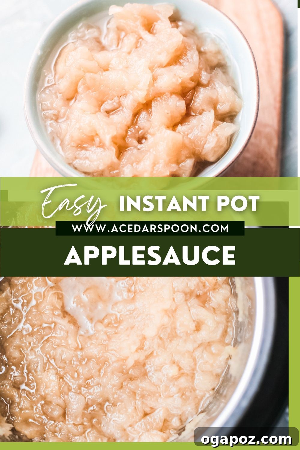 Sweet and Simple Instant Pot Applesauce 7 Instant Pot Applesauce with logo.