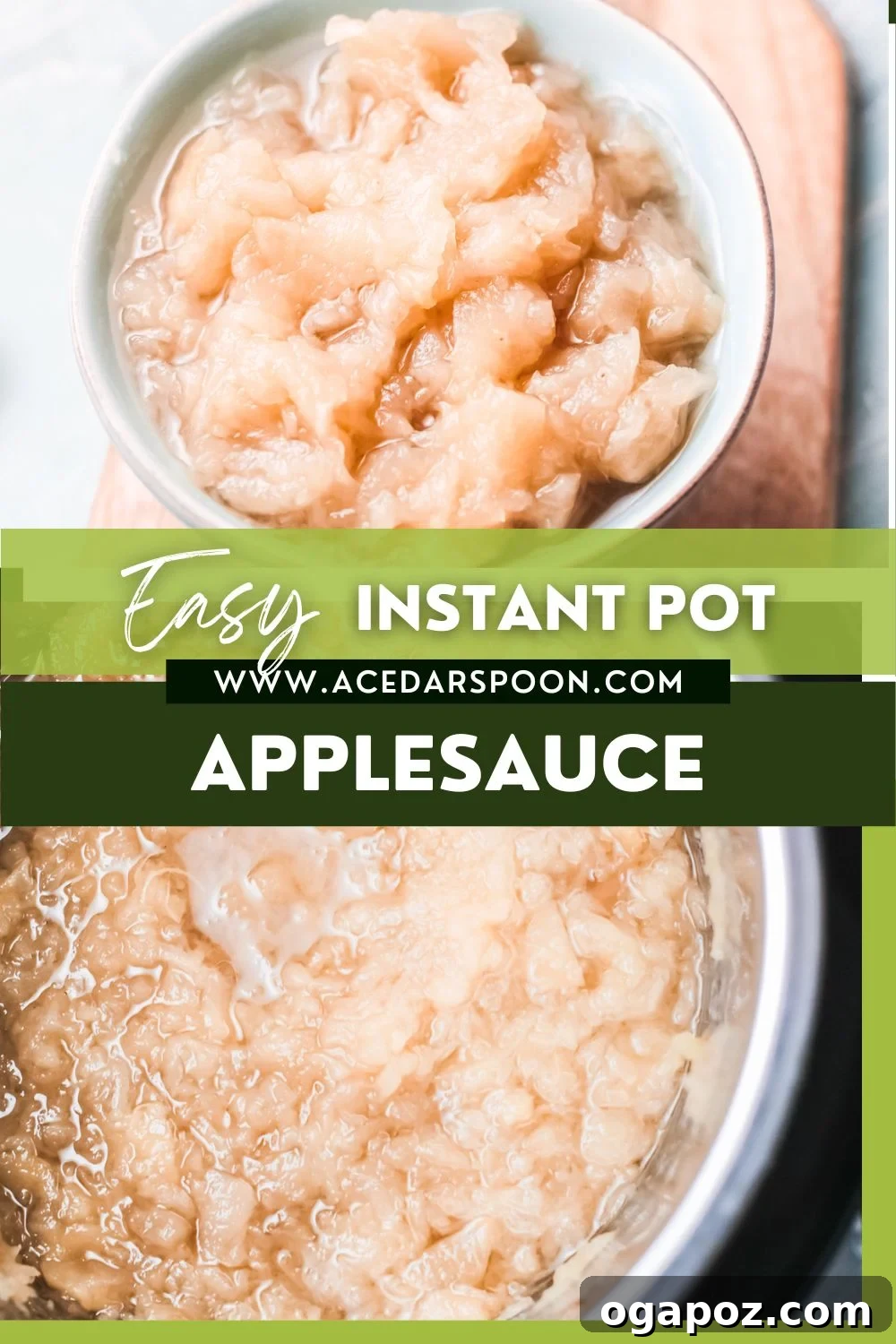 Sweet and Simple Instant Pot Applesauce 8 Instant Pot Applesauce with logo.