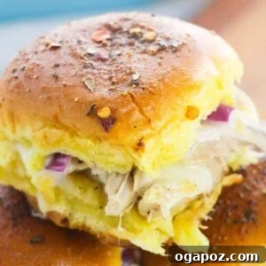 Easy Chicken Sliders baked to golden perfection, ready to be enjoyed.
