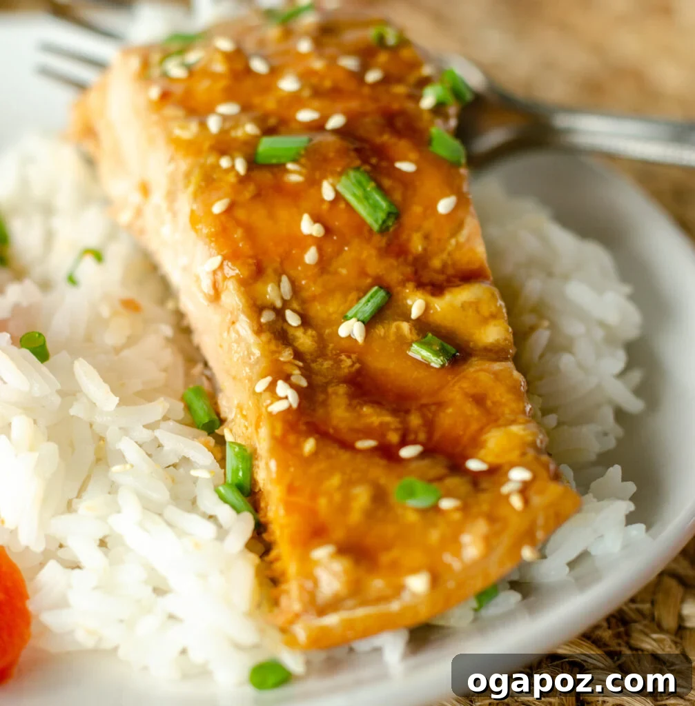 Flavorful Teriyaki Salmon on a Pristine White Plate Teriyaki Salmon on white plate