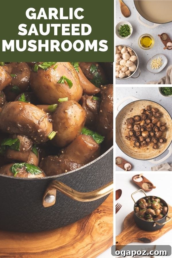 Savory Garlic Mushrooms 9 Garlic Sautéed Mushrooms collage