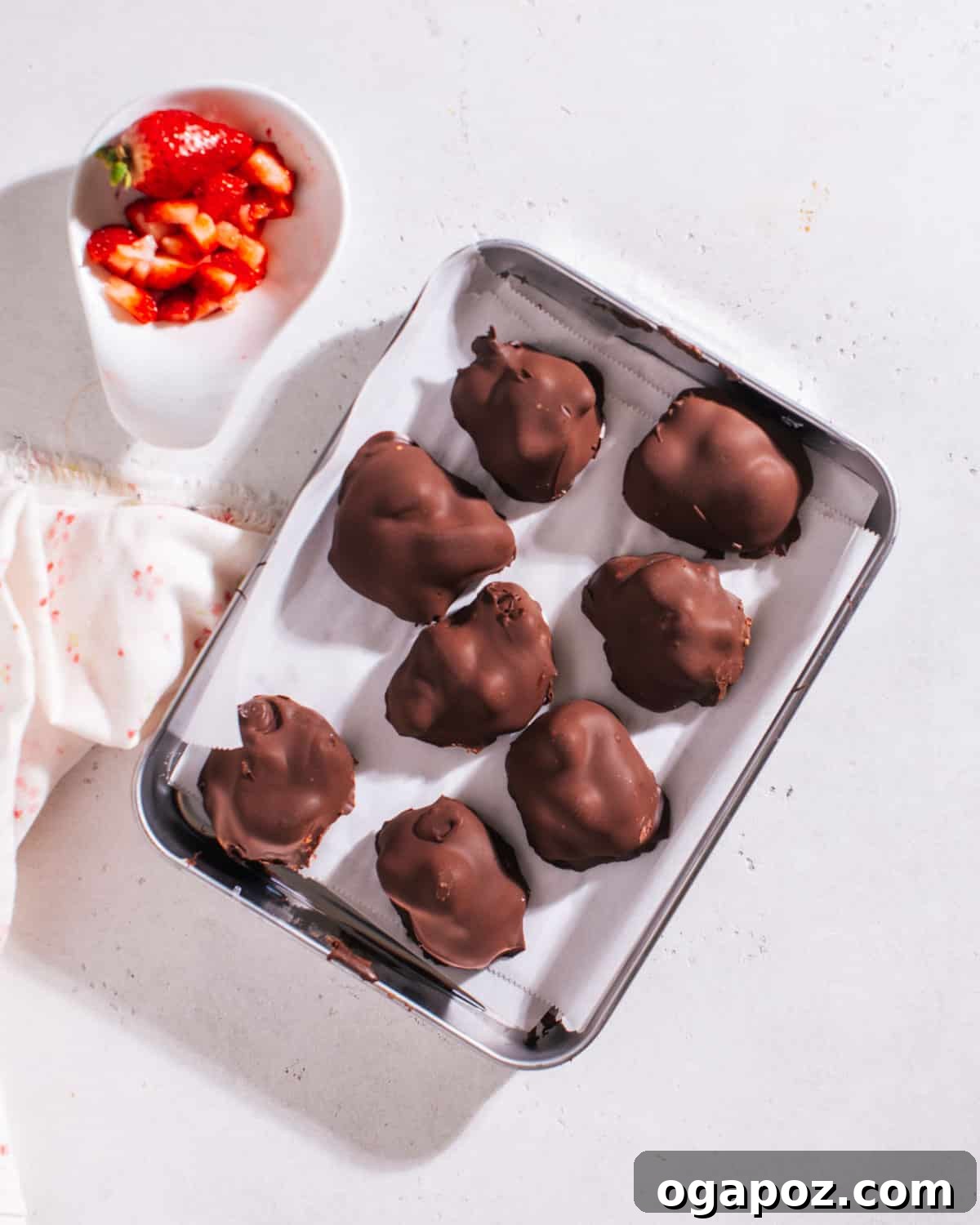 Irresistible Strawberry Frozen Yogurt Bites 3 Delicious Strawberry Frozen Yogurt Bites coated in dark chocolate