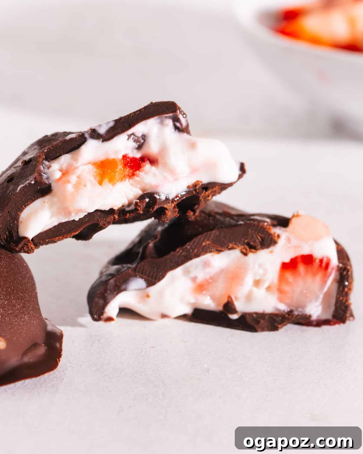 Irresistible Strawberry Frozen Yogurt Bites 8 Individual Strawberry Frozen Yogurt Bites, ready to eat