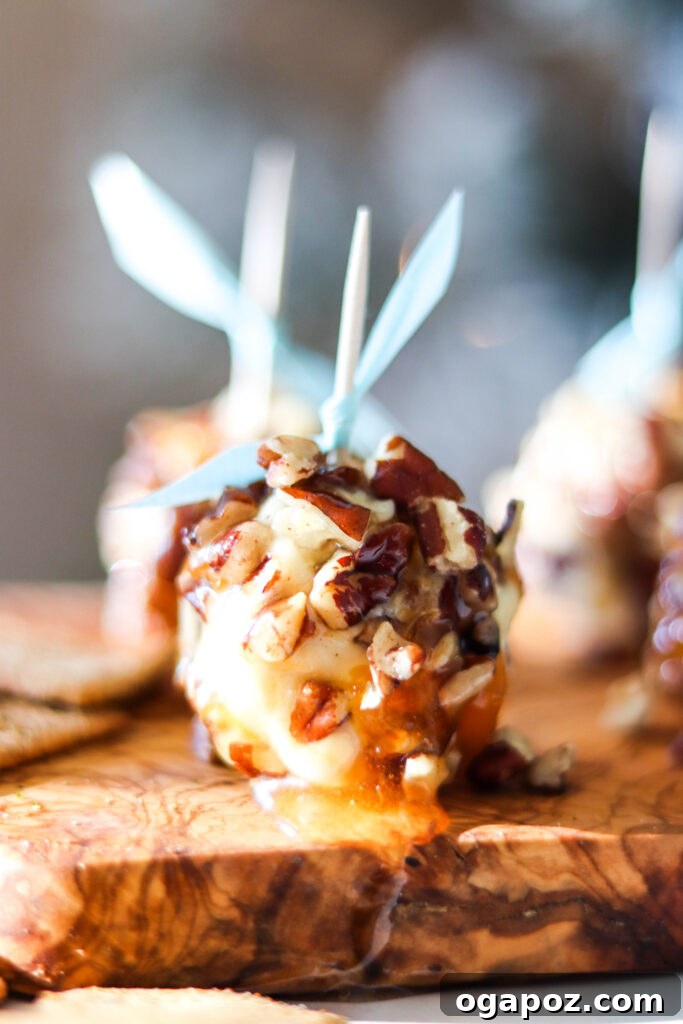 Honey-Kissed Goat Cheese Delights 3 Honey Goat Cheese Balls on board
