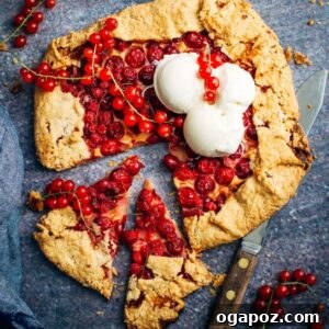 A beautifully presented Cherry Almond Galette, ready to be served.