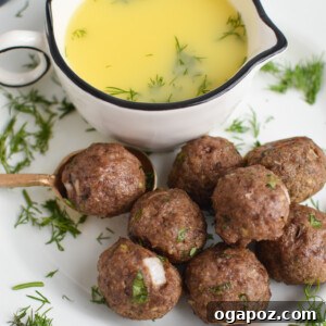Cooked Lamb Kofta meatballs ready to serve.