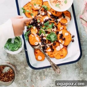 Sweet Potato Nachos with Cheese Sauce