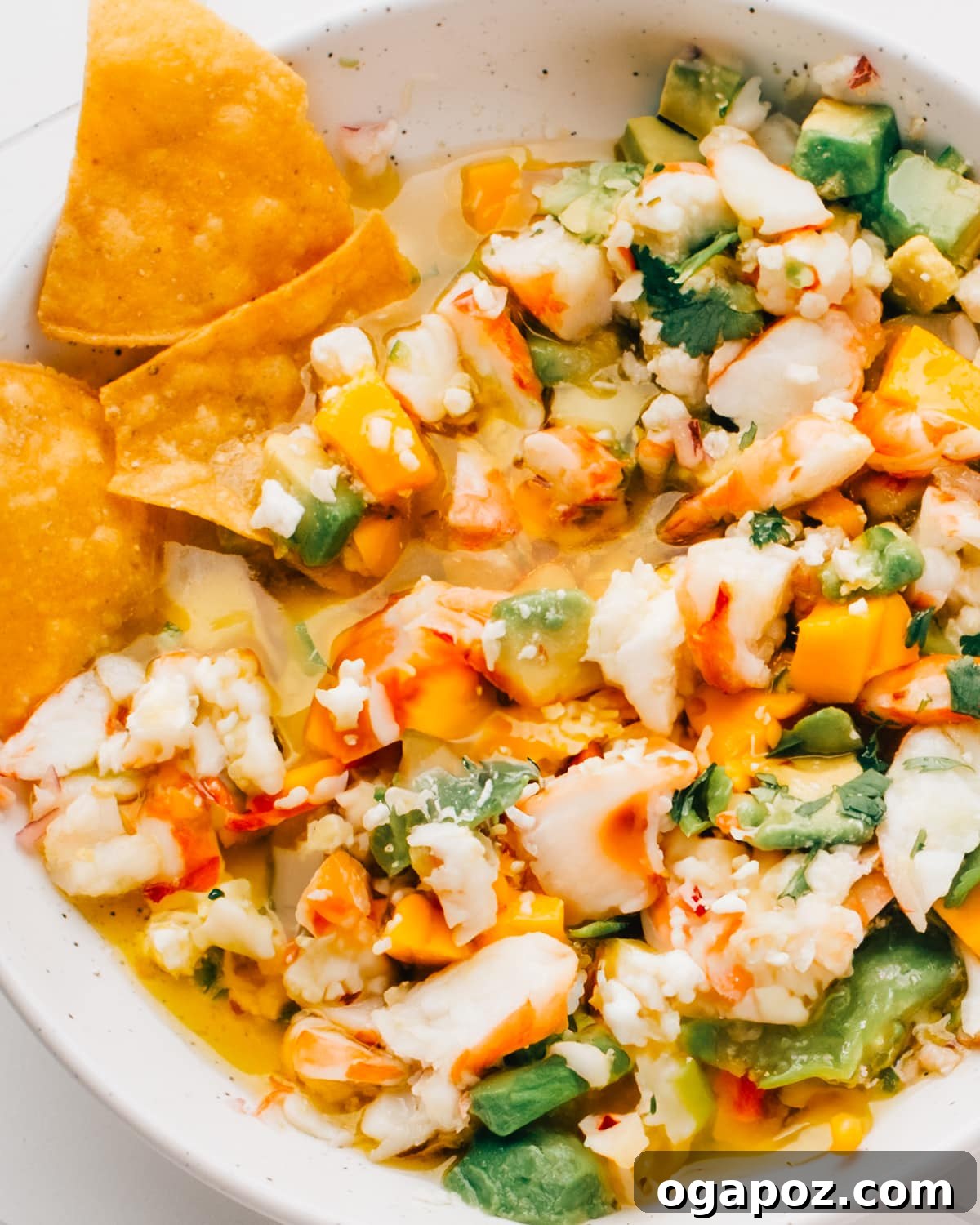 Healthy Shrimp Dinners You'll Crave 9 Close-up of vibrant Shrimp Aguachiles with chili and lime.