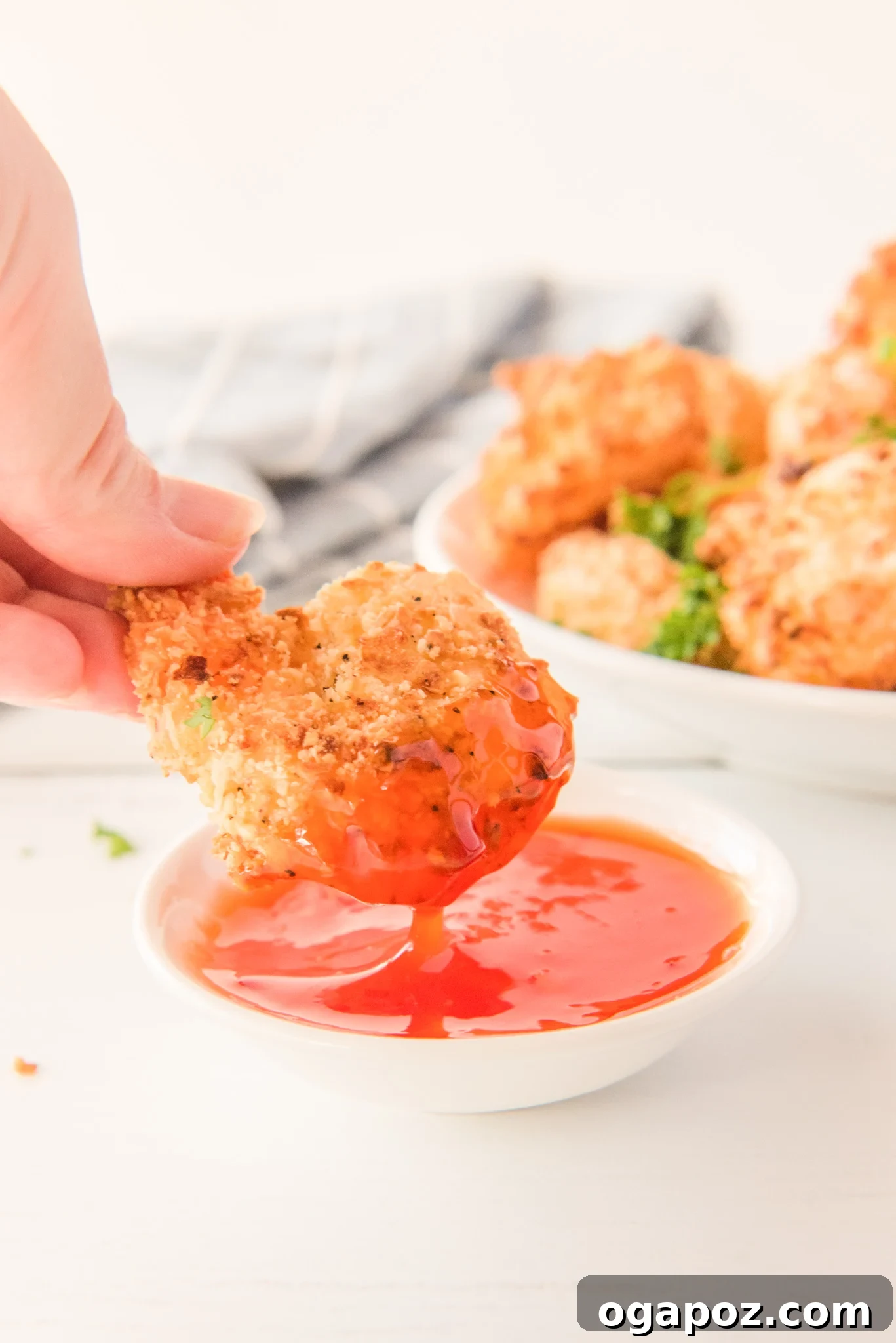 Crispy Air-Fried Coconut Shrimp 2 Air Fryer Coconut Shrimp with dip.
