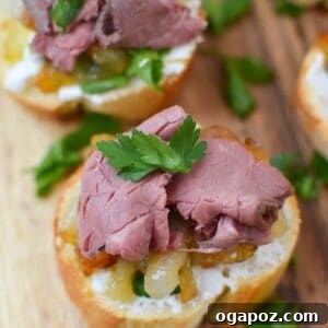 Beef Crostini with Caramelized Onion