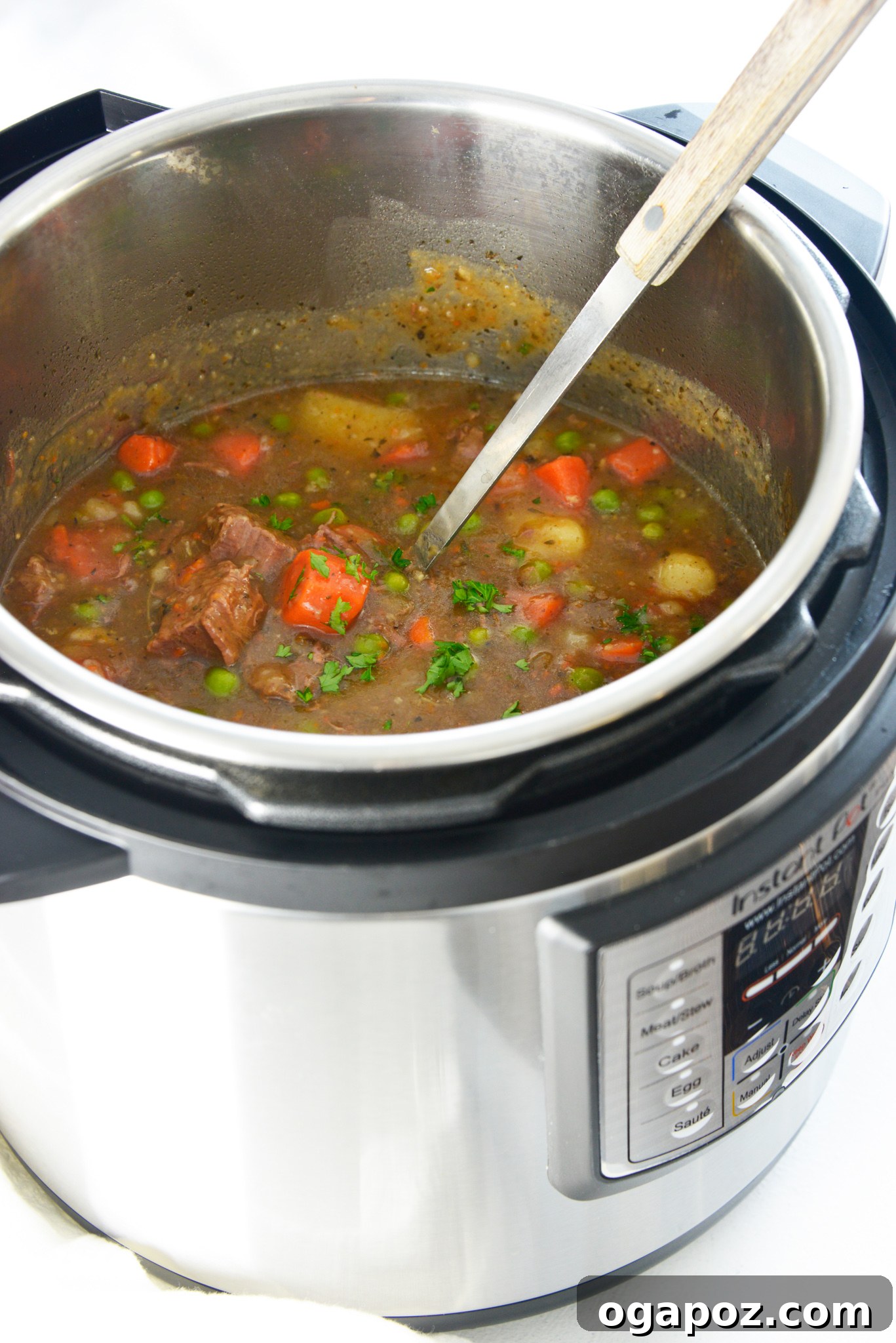 Quick and Tender Instant Pot Beef Stew 9 Instant Pot Beef Stew Recipe in the pressure cooker before serving