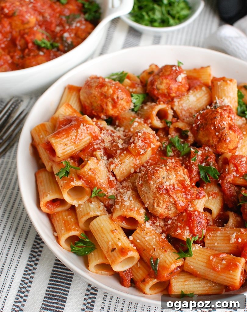 Tender Slow Cooker Turkey Meatballs 2 Delicious Crockpot Turkey Meatballs served with pasta and fresh herbs
