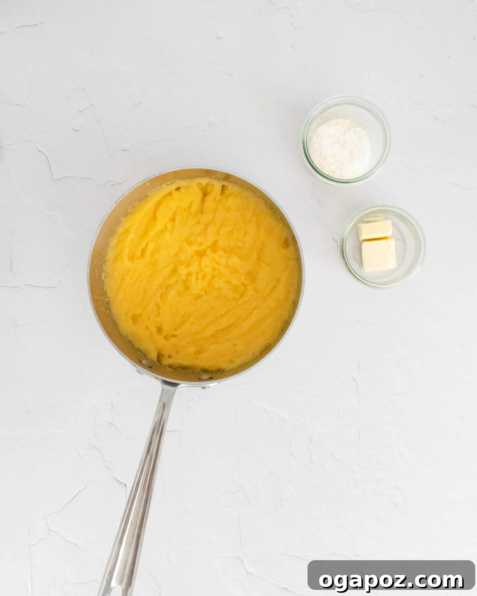 Dreamy Creamy Polenta 5 Creamy Polenta Recipe cooking in a pot, showing the process.