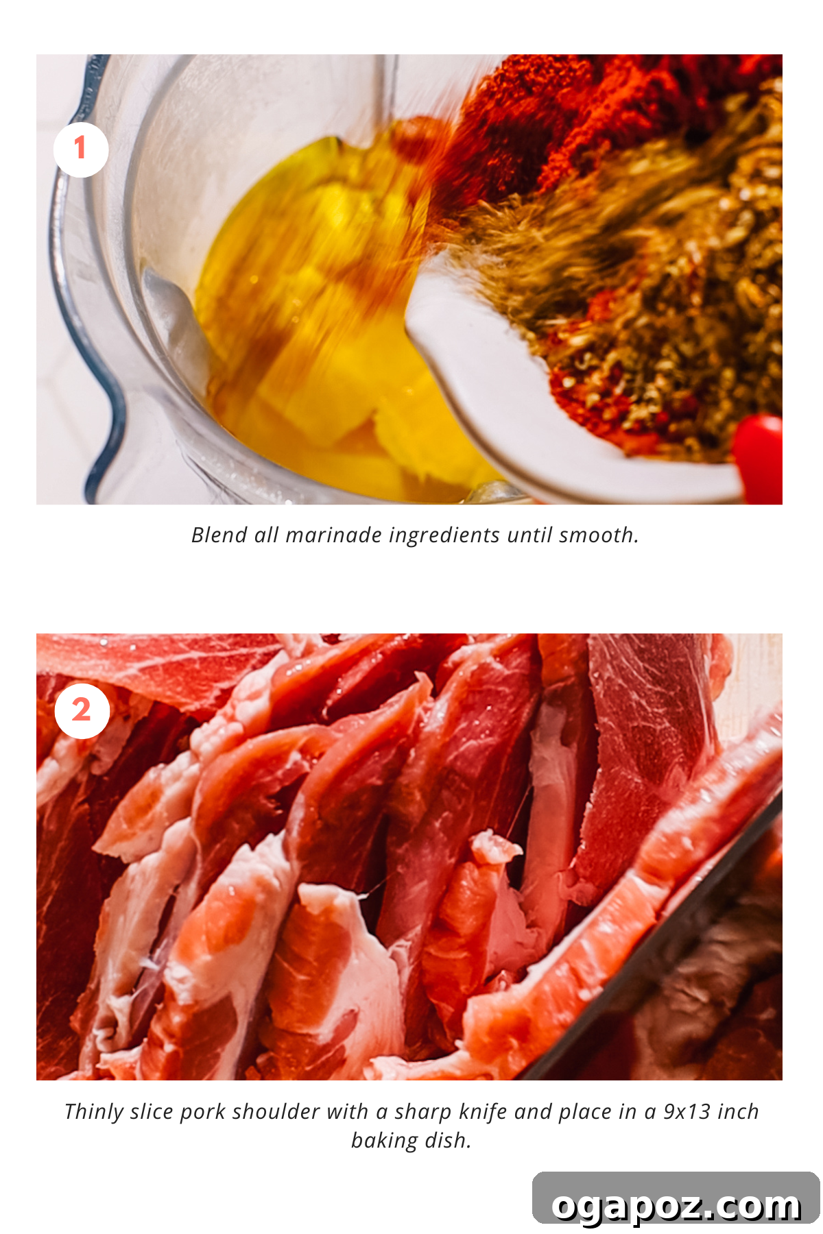 Effortless Tacos Al Pastor Recipe 5 Ingredients for Al Pastor marinade in a blender, ready to be processed