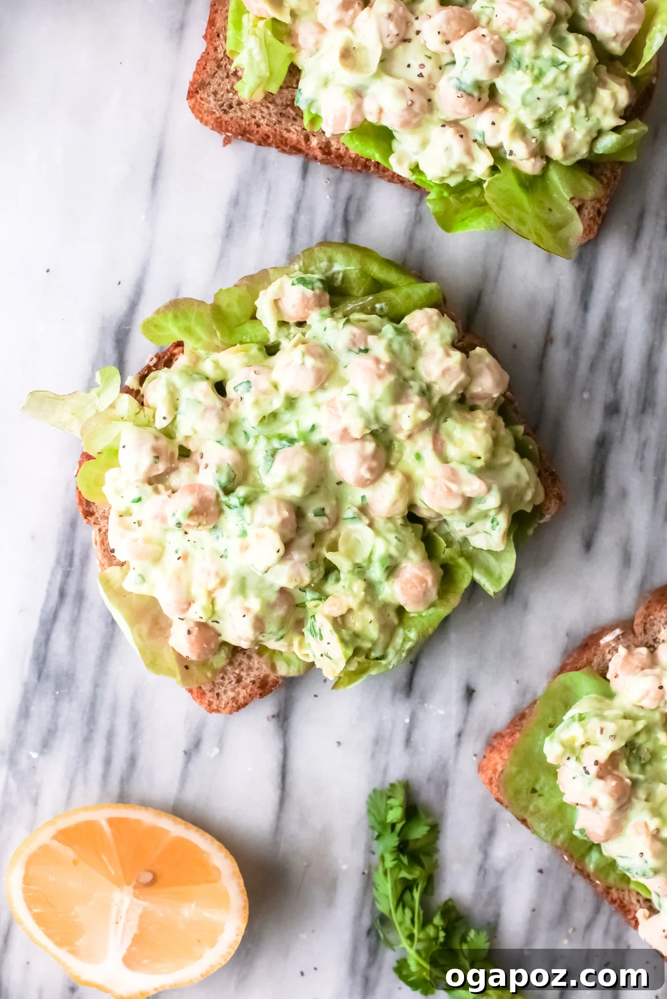 Your New Favorite Vegan Chickpea Salad Sandwich 2 Chickpea Salad Sandwich with lettuce.