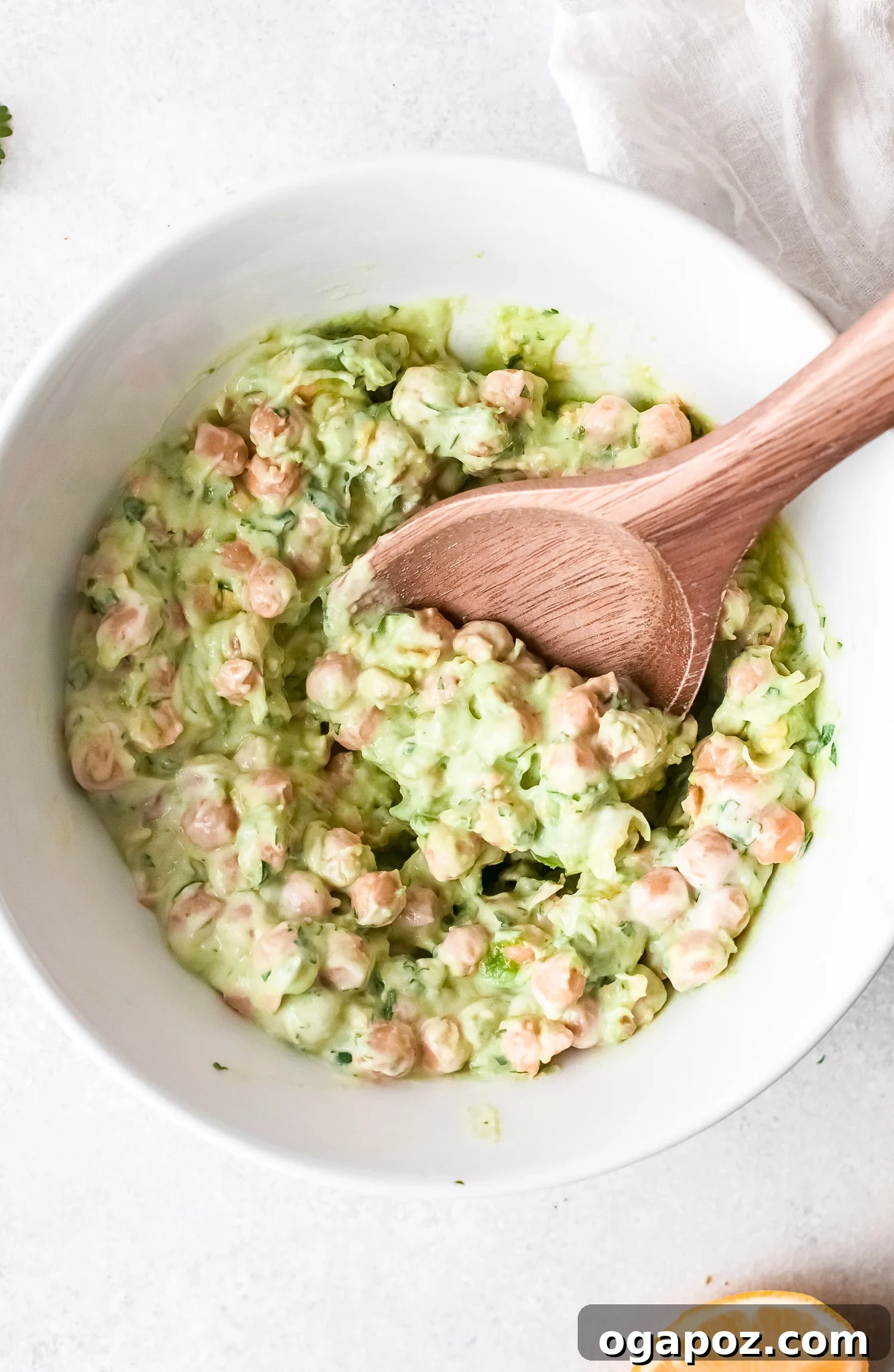 Your New Favorite Vegan Chickpea Salad Sandwich 4 Chickpea Salad Sandwich in a white bowl.