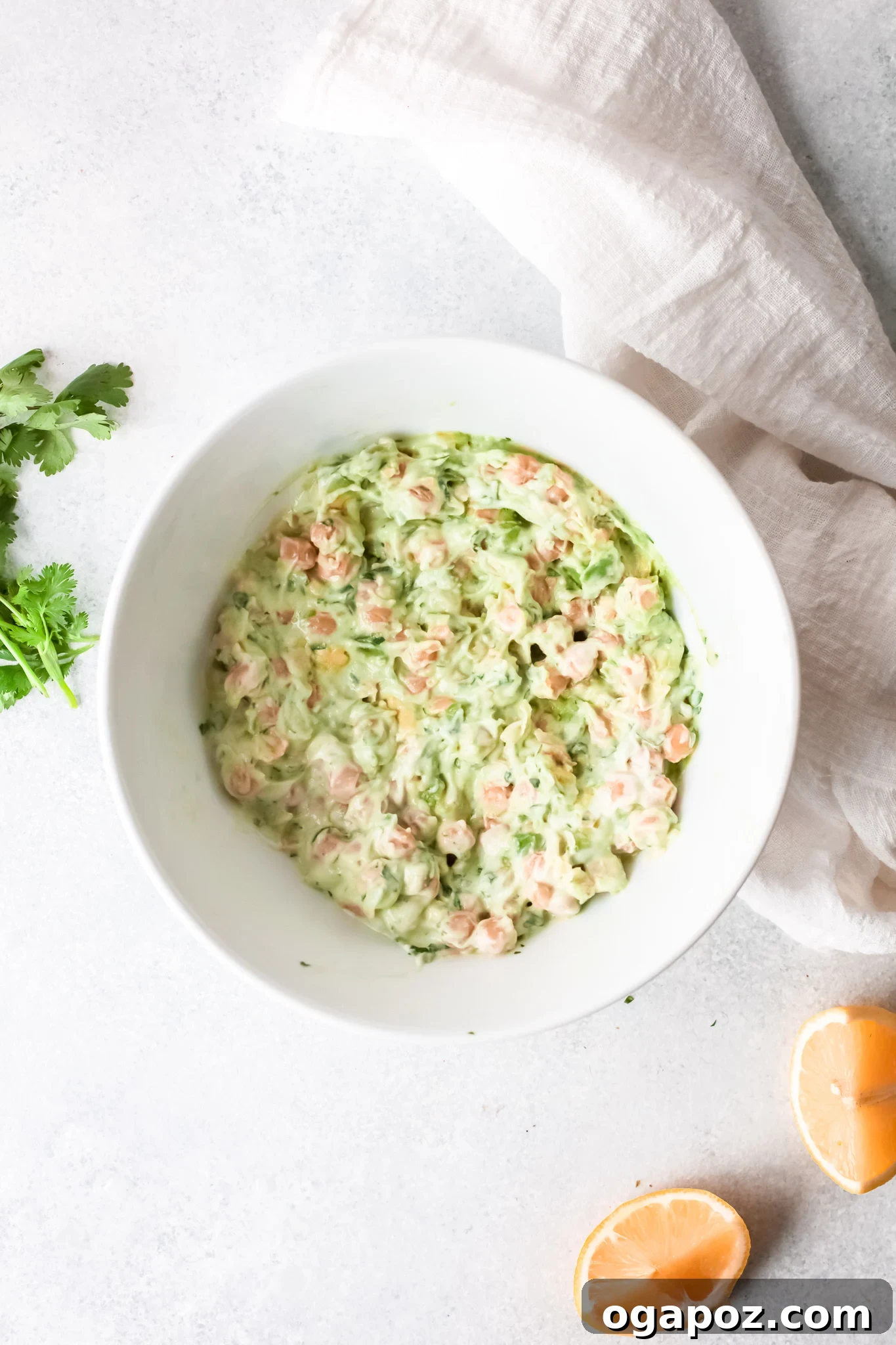 Your New Favorite Vegan Chickpea Salad Sandwich 7 Chickpea Salad Sandwich in white bowl.