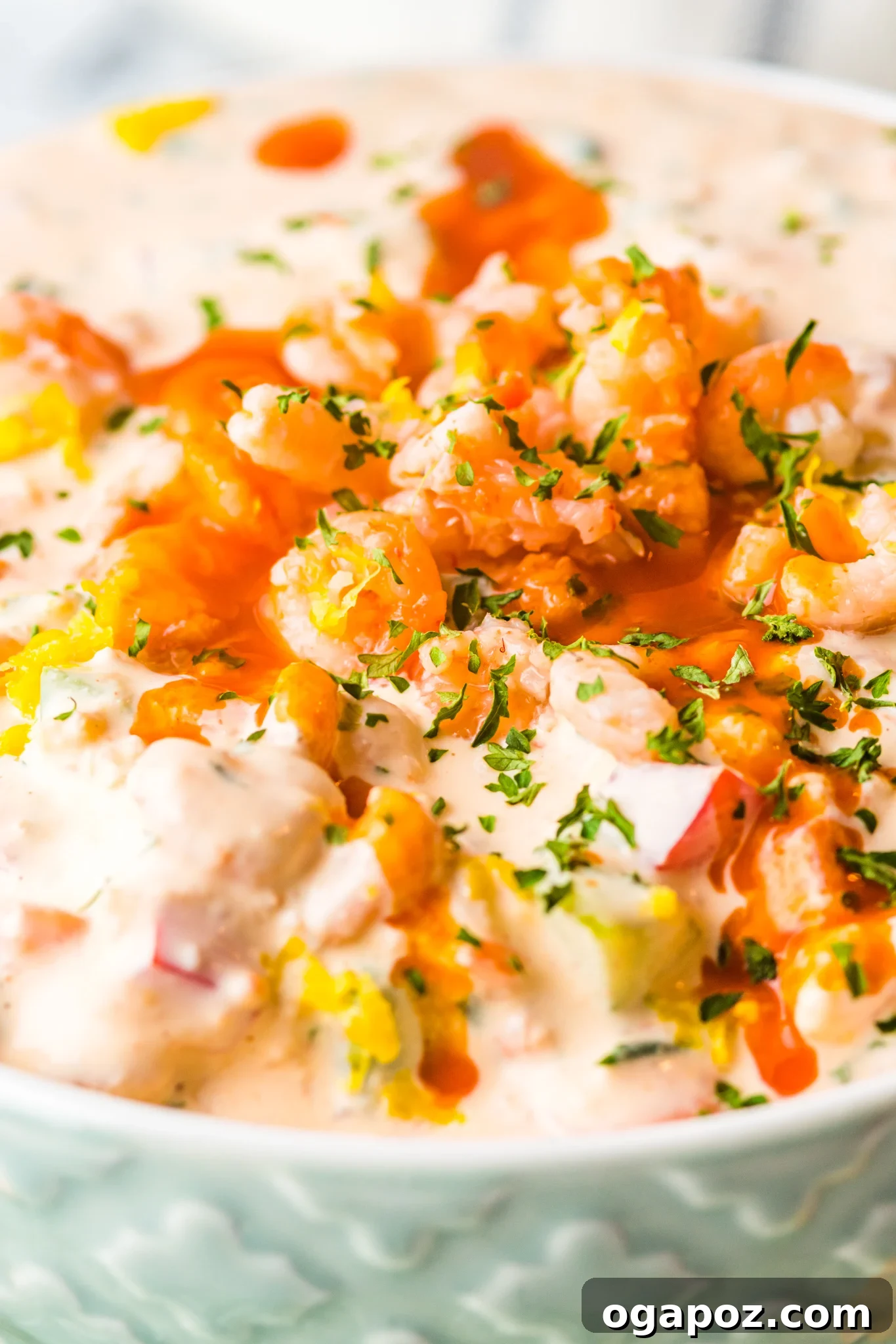 Ultimate Party Shrimp Dip 4 Shrimp Dip Recipe with hot sauce.