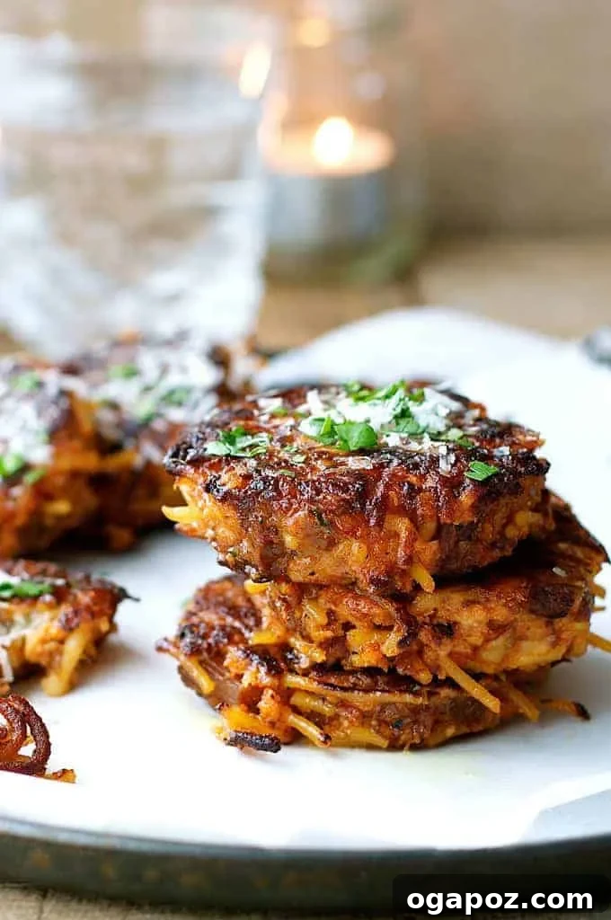 26+ Meat Sauce Masterpieces Delicious Dinners and Effortless Encore Meals 19 Crispy Leftover Pasta Fritters with a cheesy filling