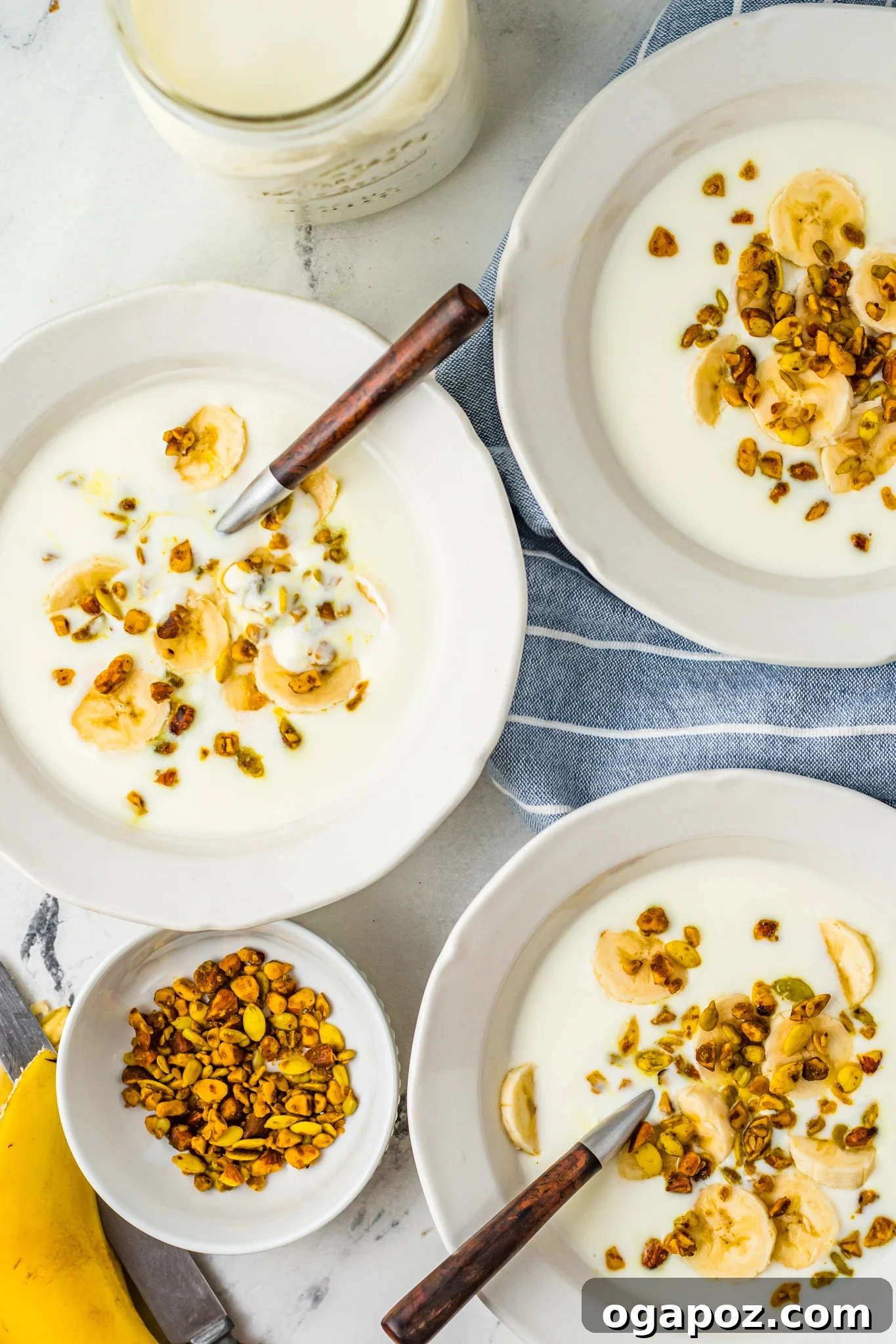 Creamy Homemade Instant Pot Yogurt 3 Instant Pot Yogurt Recipe above shot of the bowls.