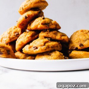 A pile of pumpkin chocolate chip cookies.