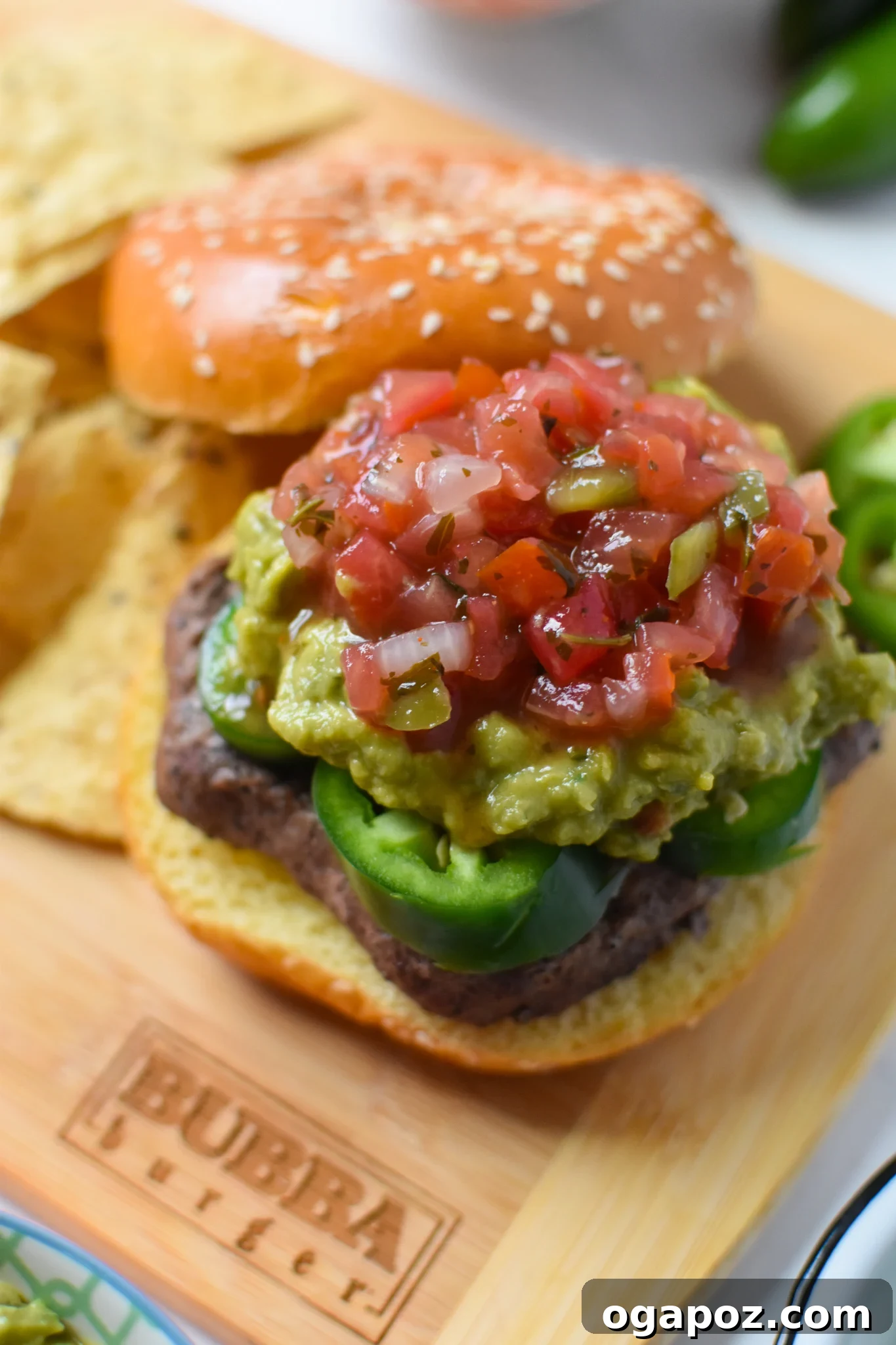 Tex Mex Fiesta Burger 5 Tex Mex Burger with a rich layer of homemade guacamole.