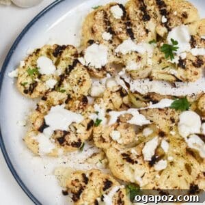 Smoky Grilled Cauliflower Steaks with Creamy Tahini Yogurt 8 Grilled Cauliflower Steaks with Yogurt Tahini Sauce 1200 x 1200