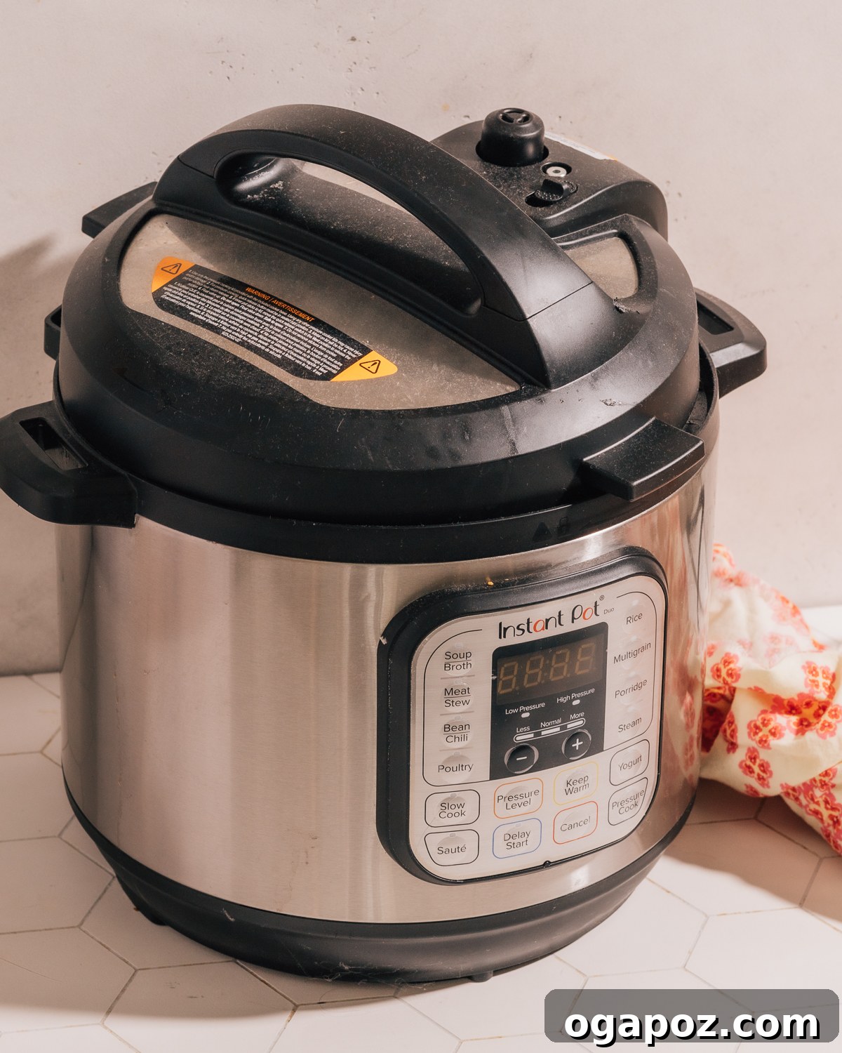 Effortless Instant Pot Chicken Soup for Busy Weeknights 5 Instant Pot with lid sealed, pressure cooking chicken soup.