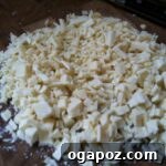 Smooth, beautifully melted white chocolate, a pristine canvas for the festive peppermint topping
