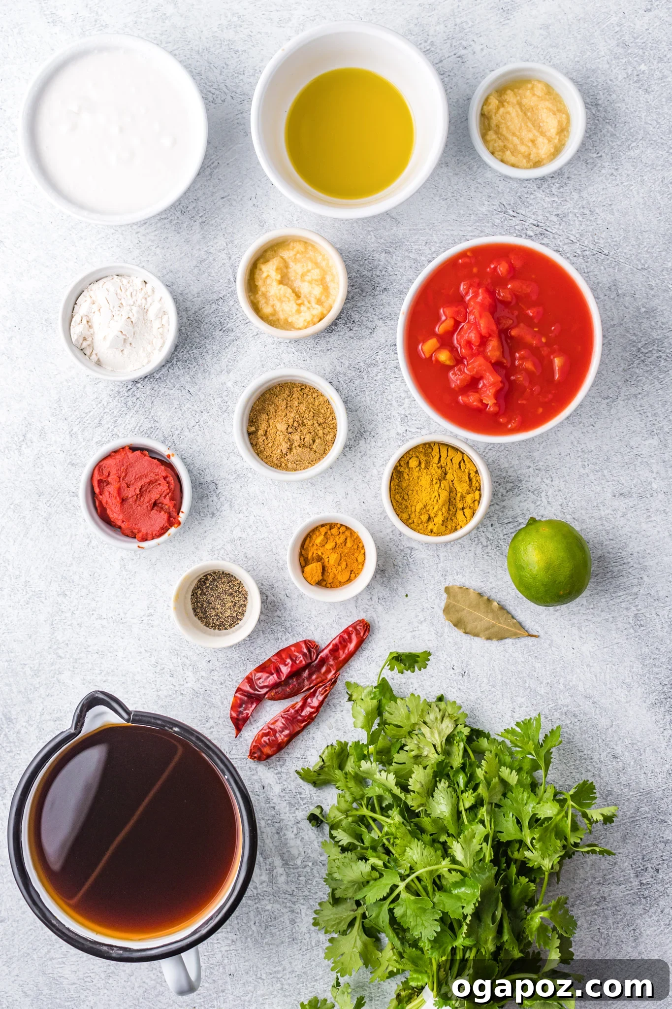 Golden Curry Meatballs 5 More Curry Meatballs Recipe ingredients, highlighting the liquid components and spices.