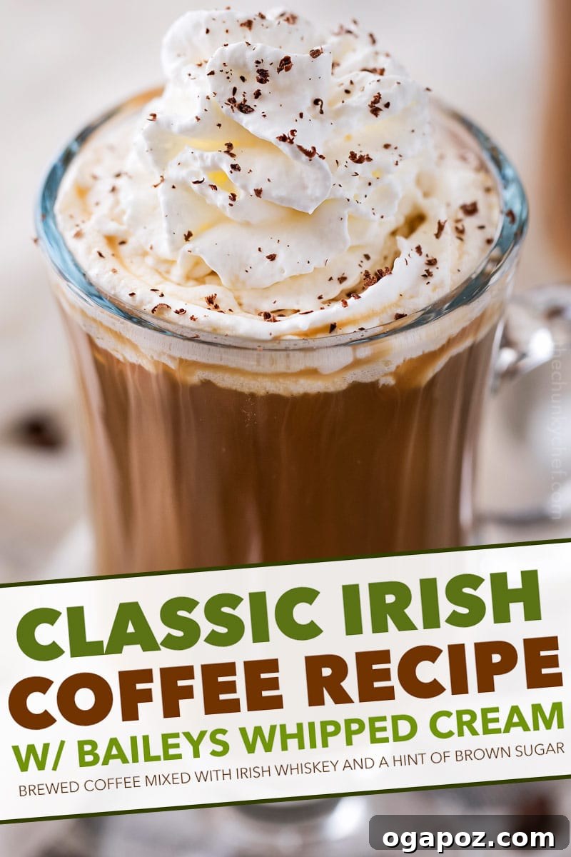 Warm & Festive: 20+ Easy Hot Drinks for a Perfect Christmas 17 Irish Coffee in a classic glass, topped with a layer of cream.