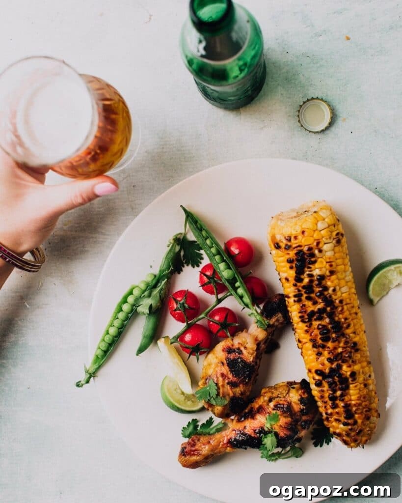 28 Healthy Chicken Recipes Easy Delicious Dietitian Approved 16 Perfectly grilled Juicy Lime Chicken Legs, garnished with fresh lime and herbs
