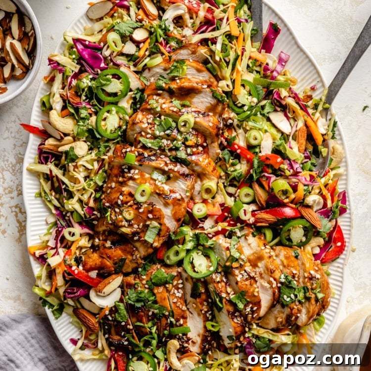 28 Healthy Chicken Recipes Easy Delicious Dietitian Approved 33 Vibrant Grilled Chicken Sesame Salad with a zesty dressing