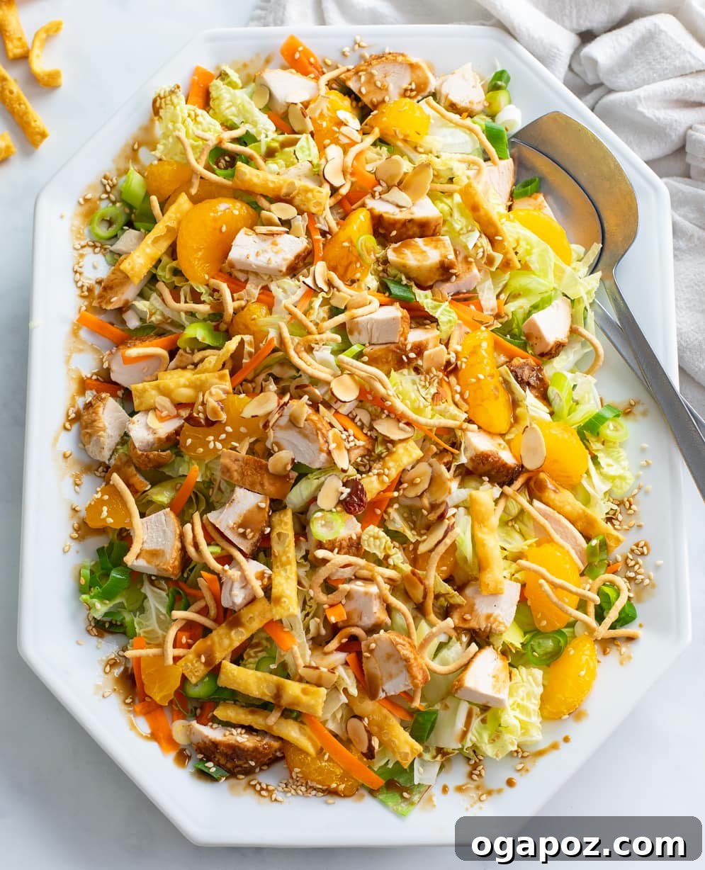 28 Healthy Chicken Recipes Easy Delicious Dietitian Approved 34 Refreshing Chinese Chicken Salad with Mandarins and crunchy toppings