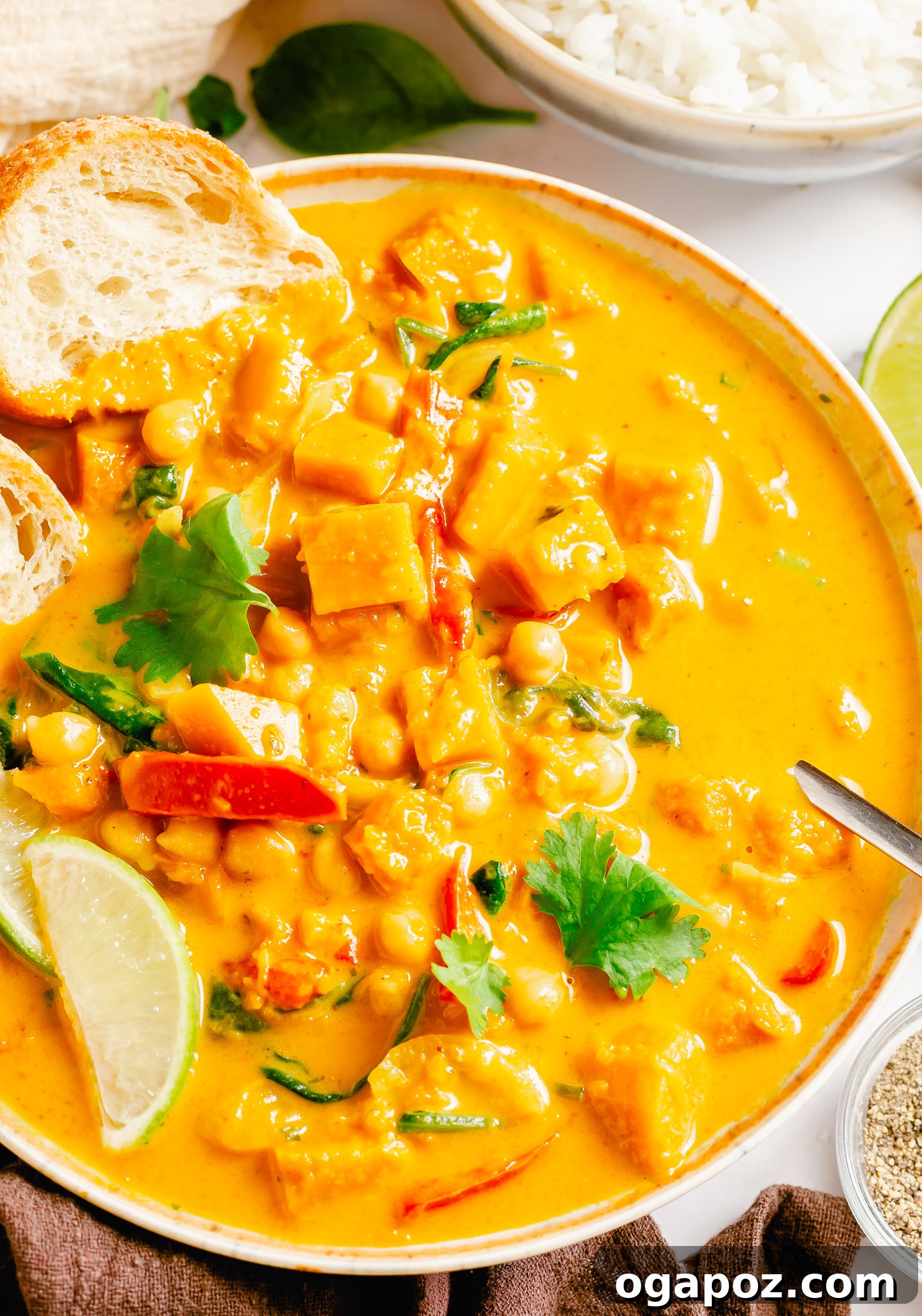 Pumpkin Curry Recipe with fresh cilantro garnish, served in a bowl.