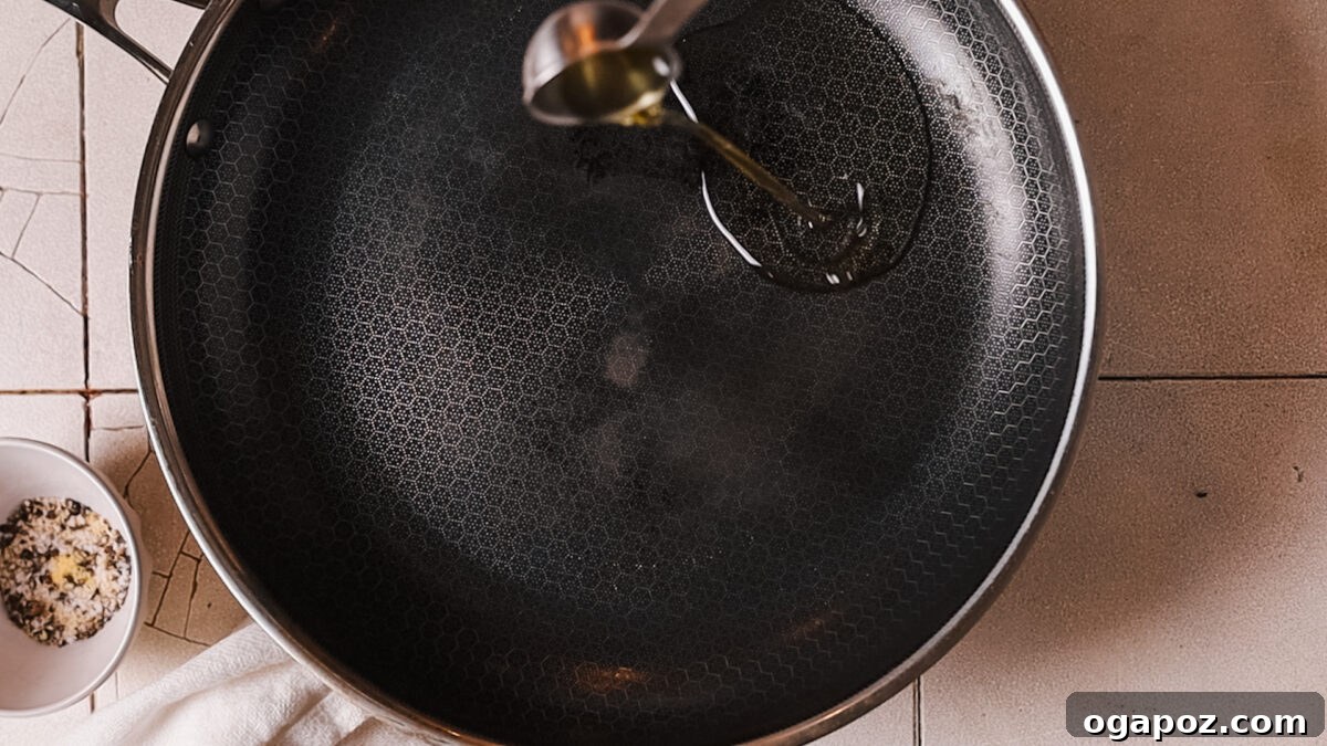Crispy Fluffy French Fries 5 Adding oil to a hot pan