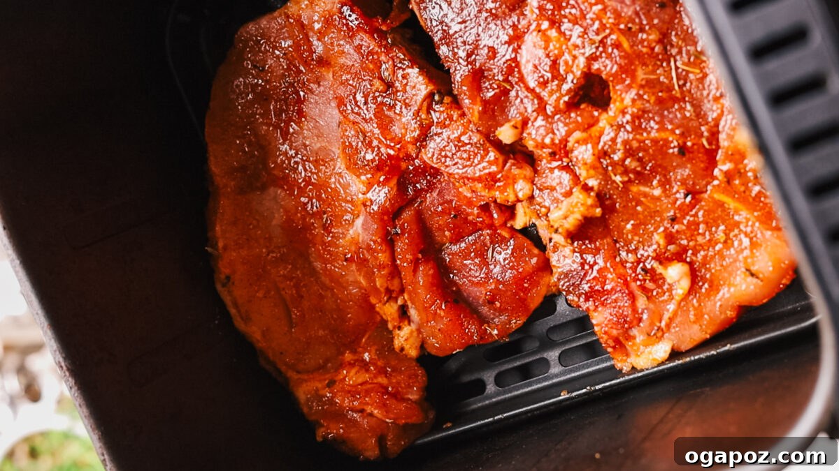 Succulent Air Fryer Pork Chops Every Time 8 pork chop after air frying