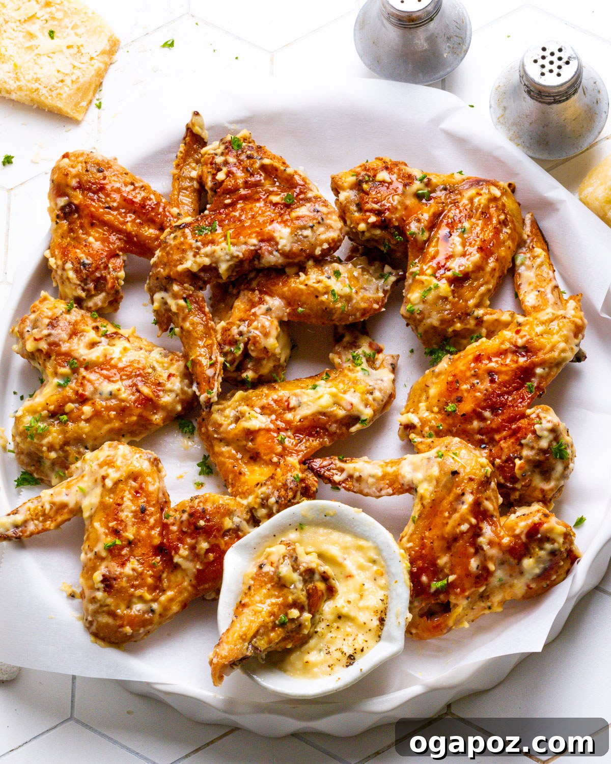 The Ultimate Chicken Wing Sauce Collection 2 Garlic Parmesan Chicken Wings with fresh parsley