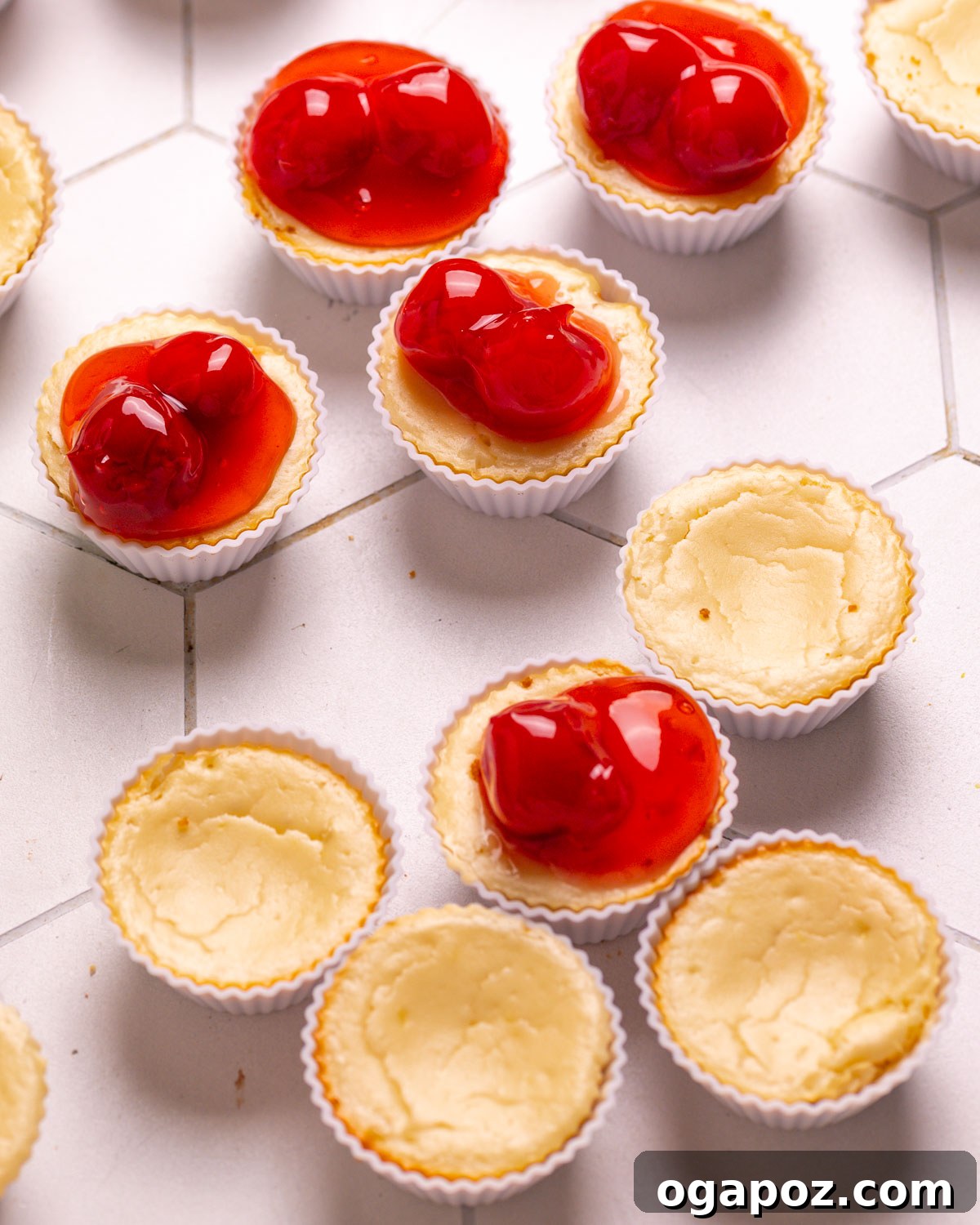 Cheesecake Morsels 2 Cheesecake Bites in cups. Some with cherry topping.