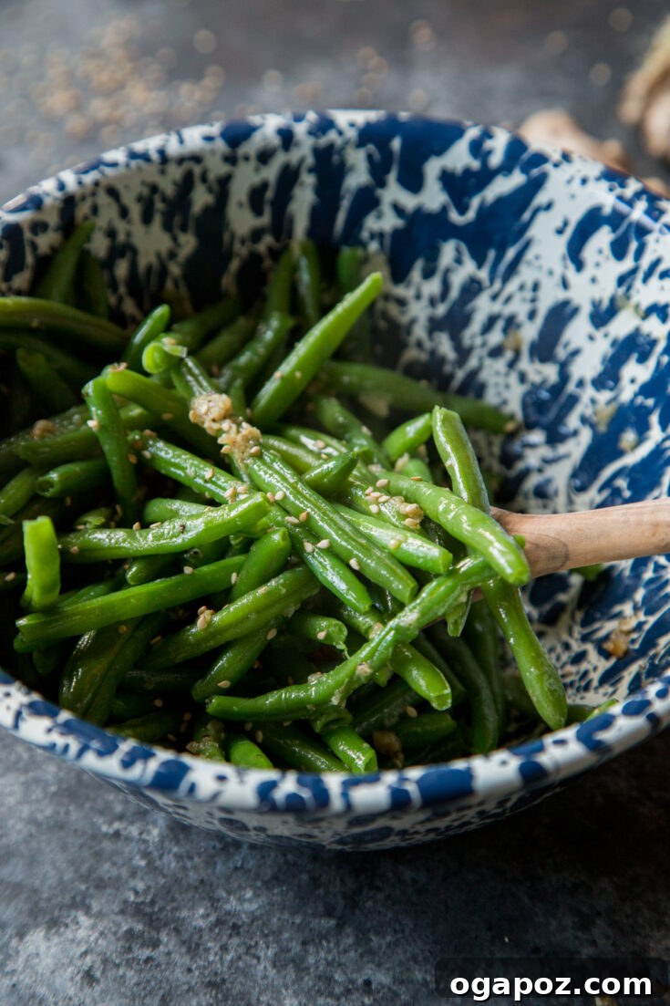 Zesty Sesame Ginger Garlic Green Beans