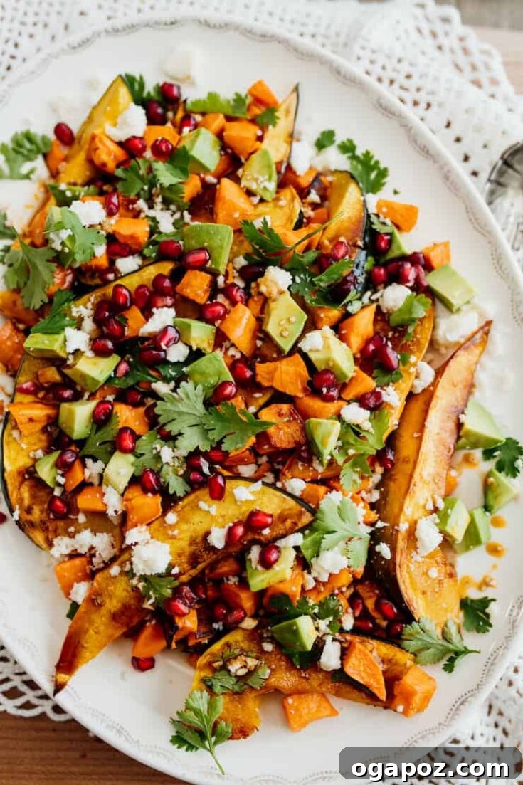 Hearty Roasted Sweet Potato and Acorn Squash Winter Salad