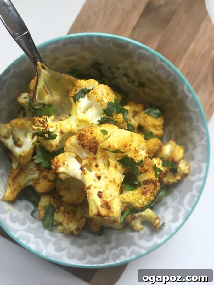 Flavorful Curry Roasted Cauliflower
