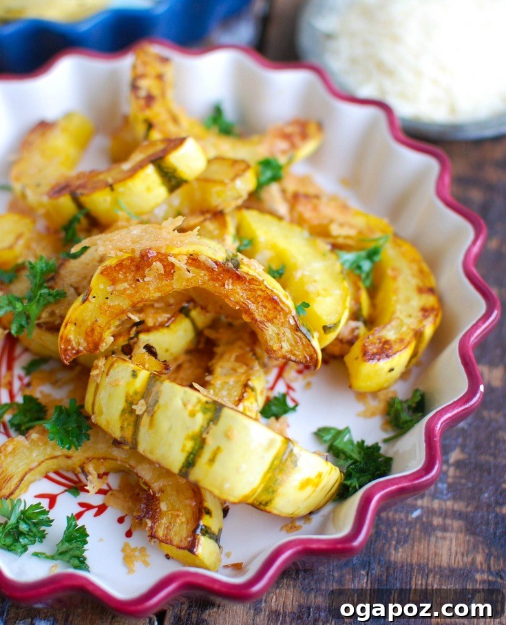 Roasted Parmesan Delicata Squash