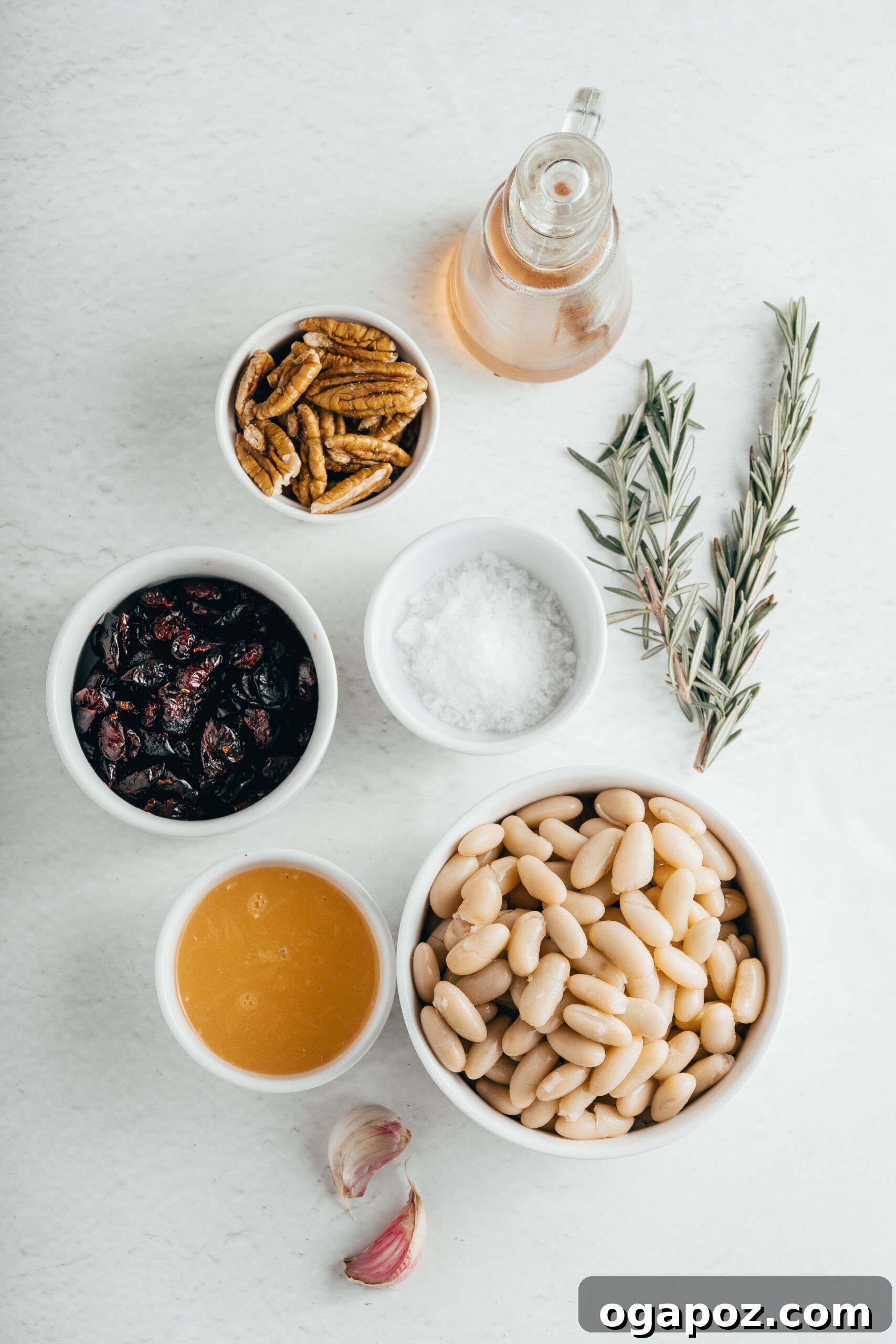 Tangy Cranberry White Bean Hummus 5 All the fresh ingredients for White Bean Hummus with Cranberry laid out.