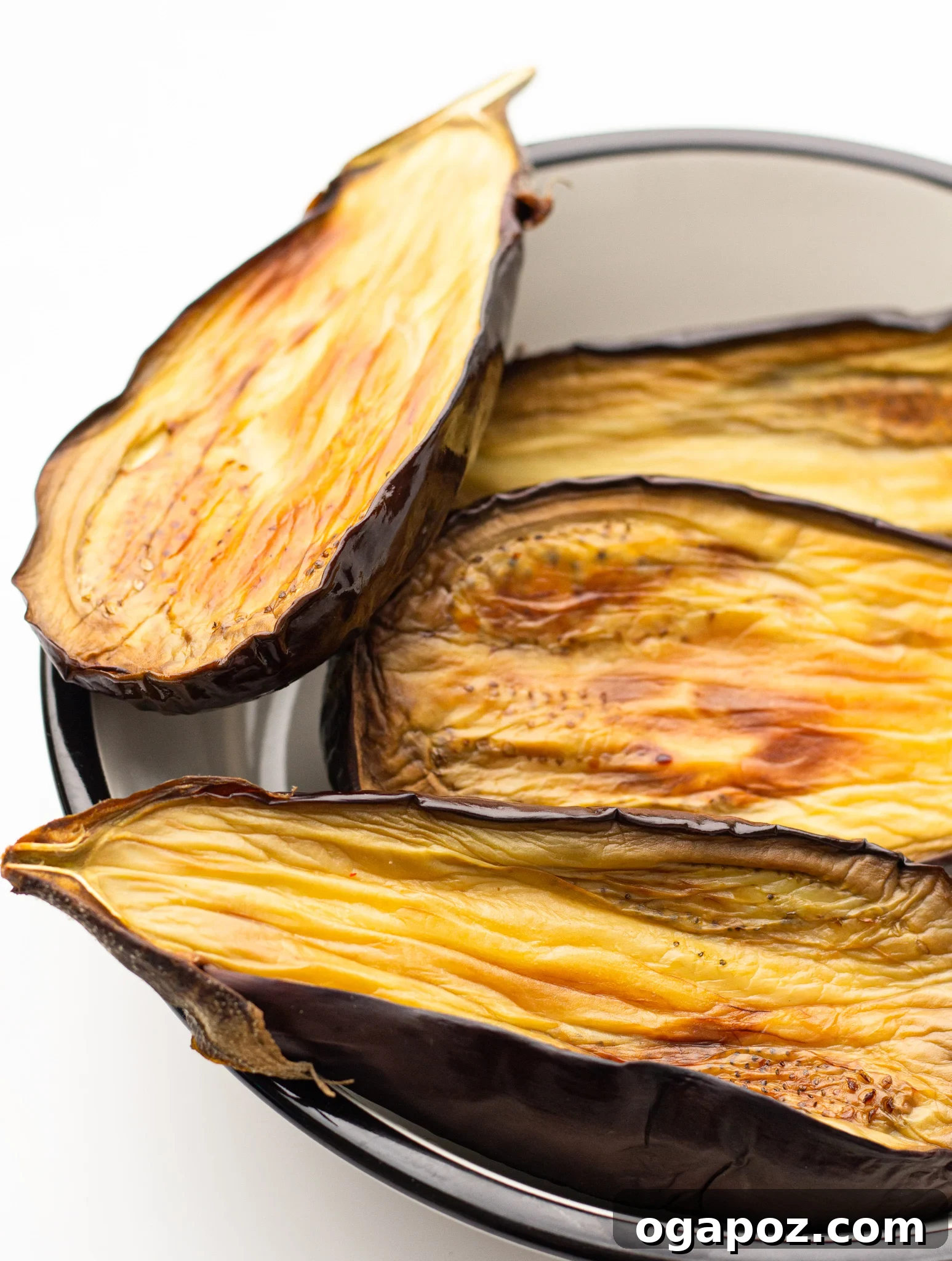 Crispy Air Fryer Eggplant 2 Air Fryer Eggplant in the air fryer cooking.