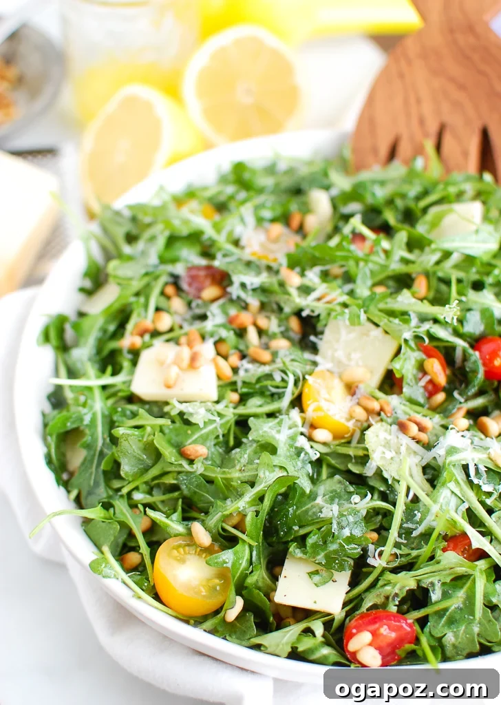 Lemon Arugula Salad with Pine Nuts
