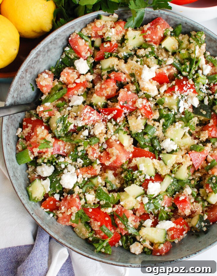 Tomato Cucumber Feta Quinoa Salad