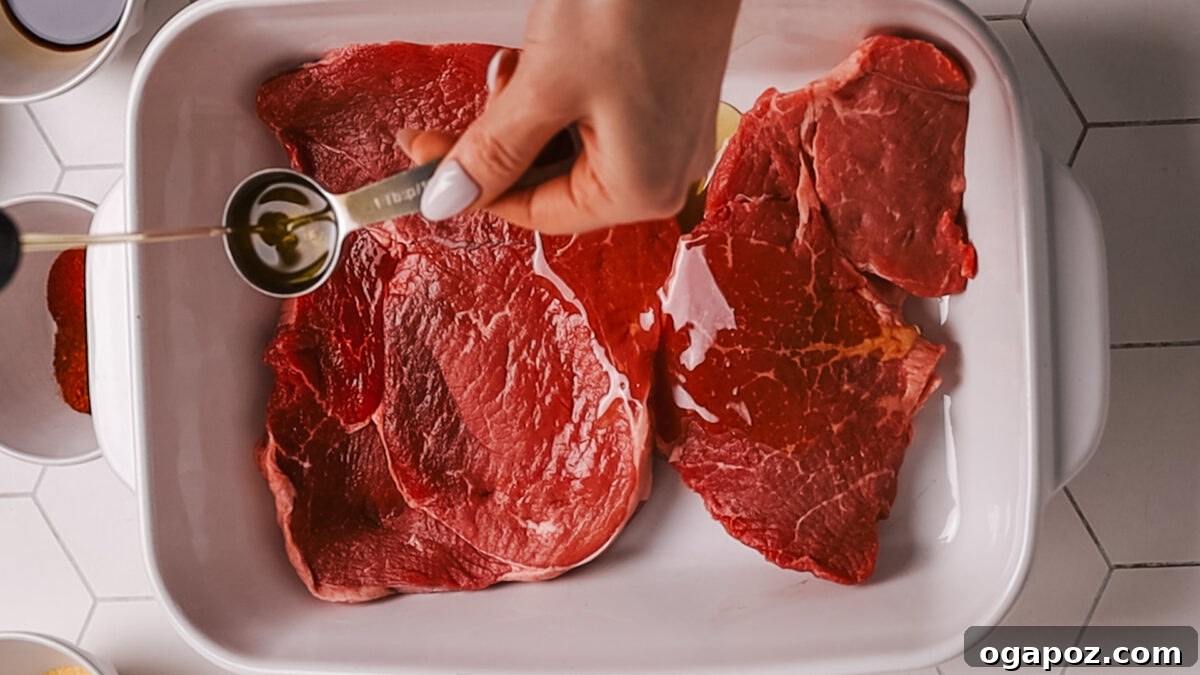 Ultimate Juicy Beef Fajitas 4 marinating steak in a bowl