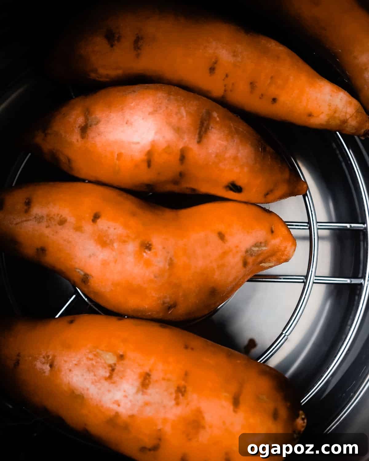 Effortless Instant Pot Sweet Potato Perfection 4 Step-by-step process of cooking sweet potatoes in an Instant Pot.