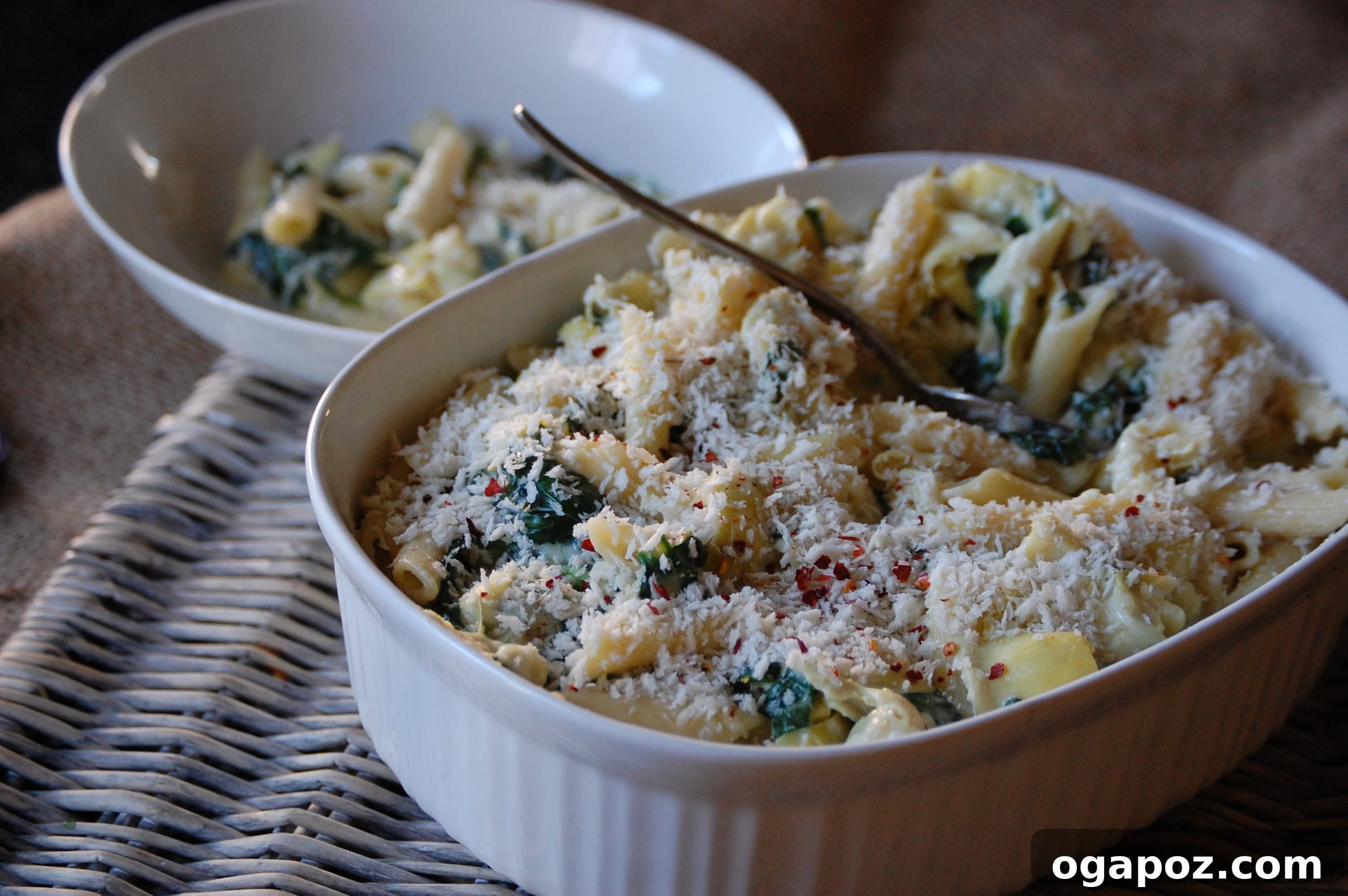 Creamy Spinach Artichoke Pasta with Crispy Panko 2 Delicious Spinach Artichoke Pasta